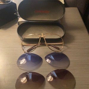 Porsche Carrera Gold Aviator Sunglasses w/2 colors